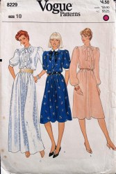 8229 VOGUE SHORT - LONG SLEEVE ELASTIC WAIST DRESS LENGTHS PATTERN 6 
